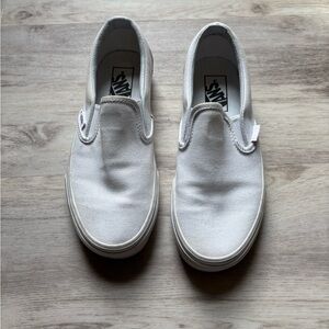 Vans Classic Slip-On Canvas Sneakers in White